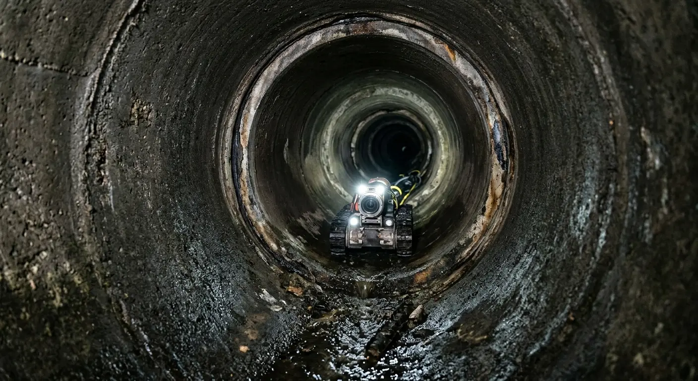Robotic sewer camera inspecting pipe interior for Sewer Line Repair in Ocean Pines